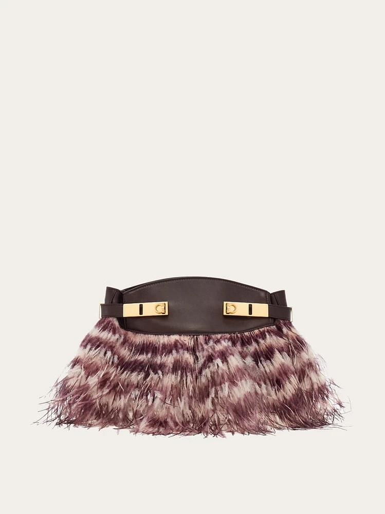 Hug soft crossbody bag with feathers (XS