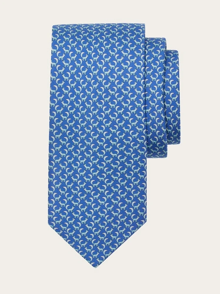 Paw print silk tie