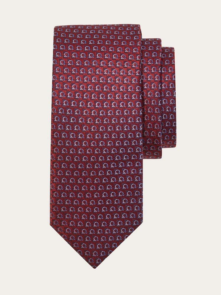 Gancini jacquard tie