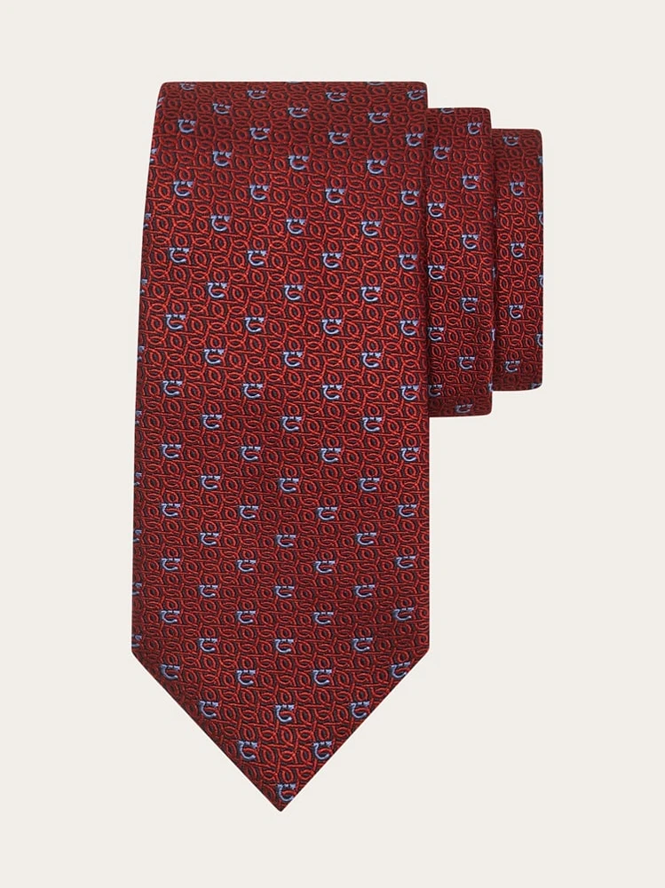 Gancini jacquard tie