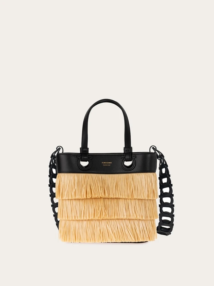 Fringed tote bag