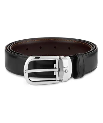 Reversible Horseshoe Buckle Leather Belt