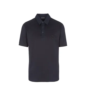Logo Embroidered Cotton Polo