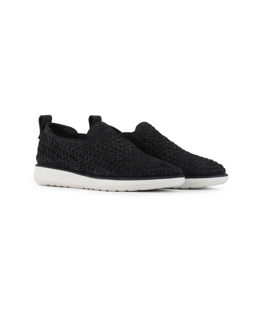 Woven Leather Slip On Sneakers