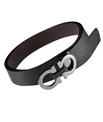 Double Gancini Reversible Leather Belt