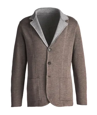 Reversible Virgin Wool-Blend Cardigan