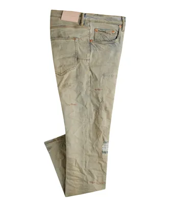 P001 Oil Wash Patched Jeans