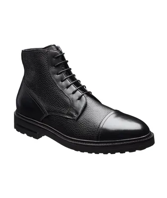 Deerskin Shearling Lined Cap-Toe Zip Boot
