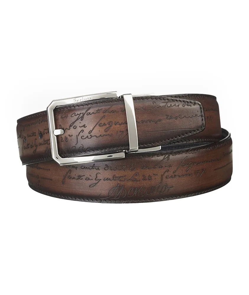 Adjustable & Reversible Scritto Leather Belt