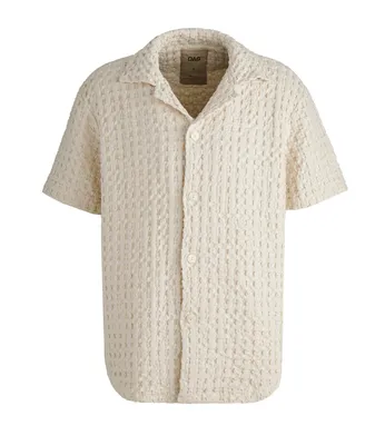 Waffle Terry Cotton Camp Shirt