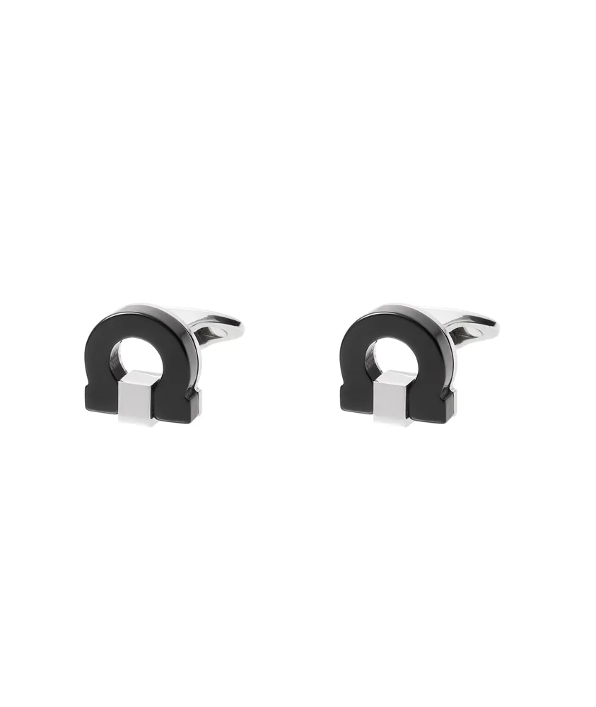 Onyx Palladium Gancini Cufflinks
