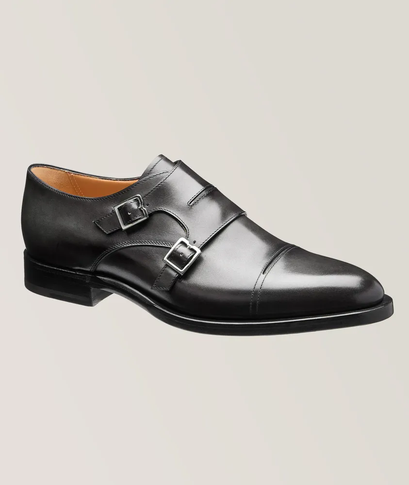 Equilibre Leather Stitch Cutout Double Monkstraps