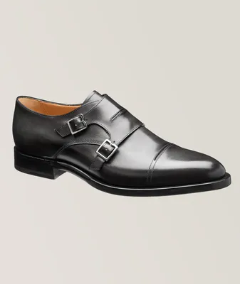 Equilibre Leather Stitch Cutout Double Monkstraps