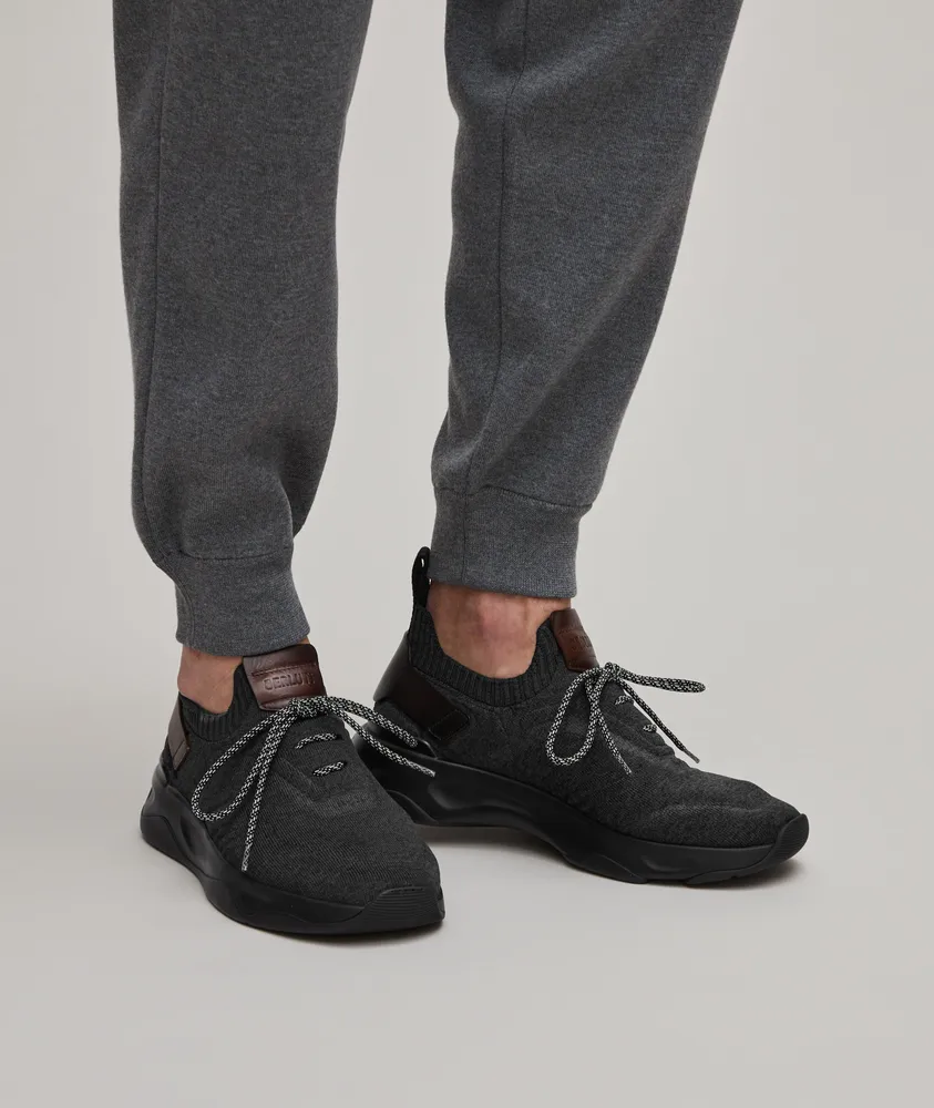 Shadown Knit & Leather Sneakers