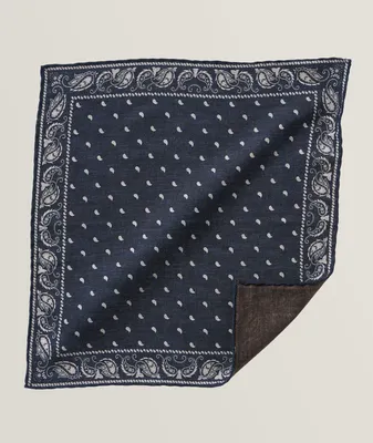 Paisley Wool-Cotton Pocket Square