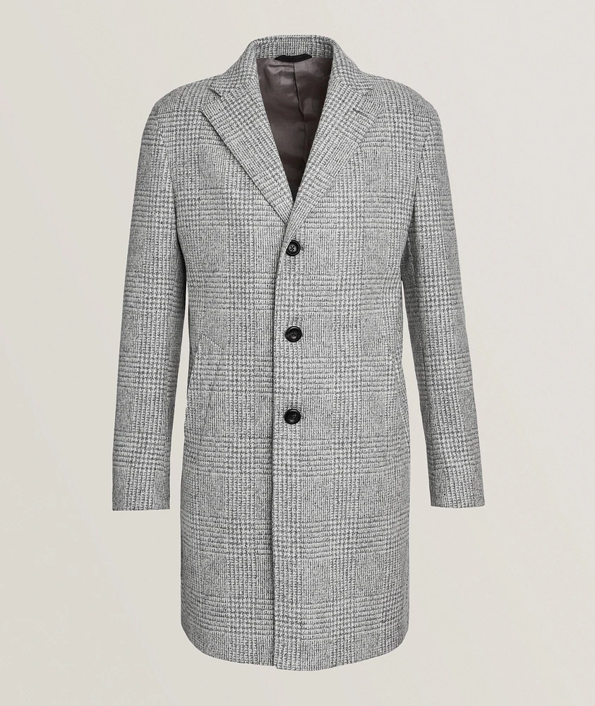 Glen Check Wool-Blend Overcoat