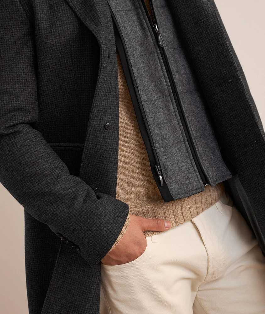 Insert Wool Houndstooth Coat