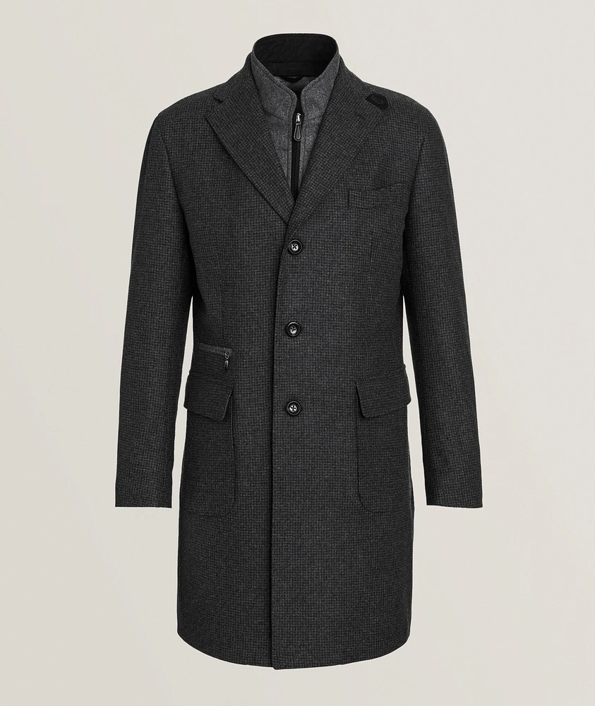 Insert Wool Houndstooth Coat