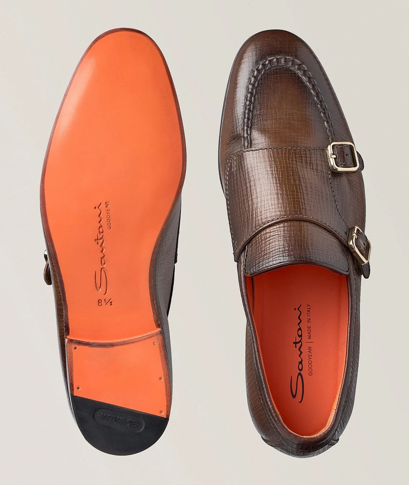 Carlos Cross Hatch Double Monkstraps