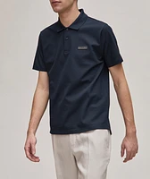 Piqué Cotton Leather Tab Logo Polo