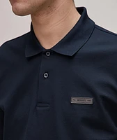 Piqué Cotton Leather Tab Logo Polo