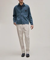 Piqué Cotton Leather Tab Logo Polo