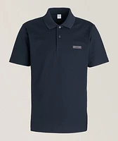 Piqué Cotton Leather Tab Logo Polo