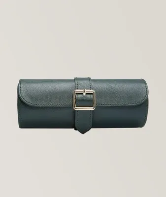 British Racing Pebbled Leather Triple Watch Roll