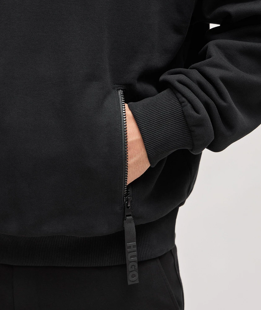 Cotton Quarter-Zip Hooded Sweater