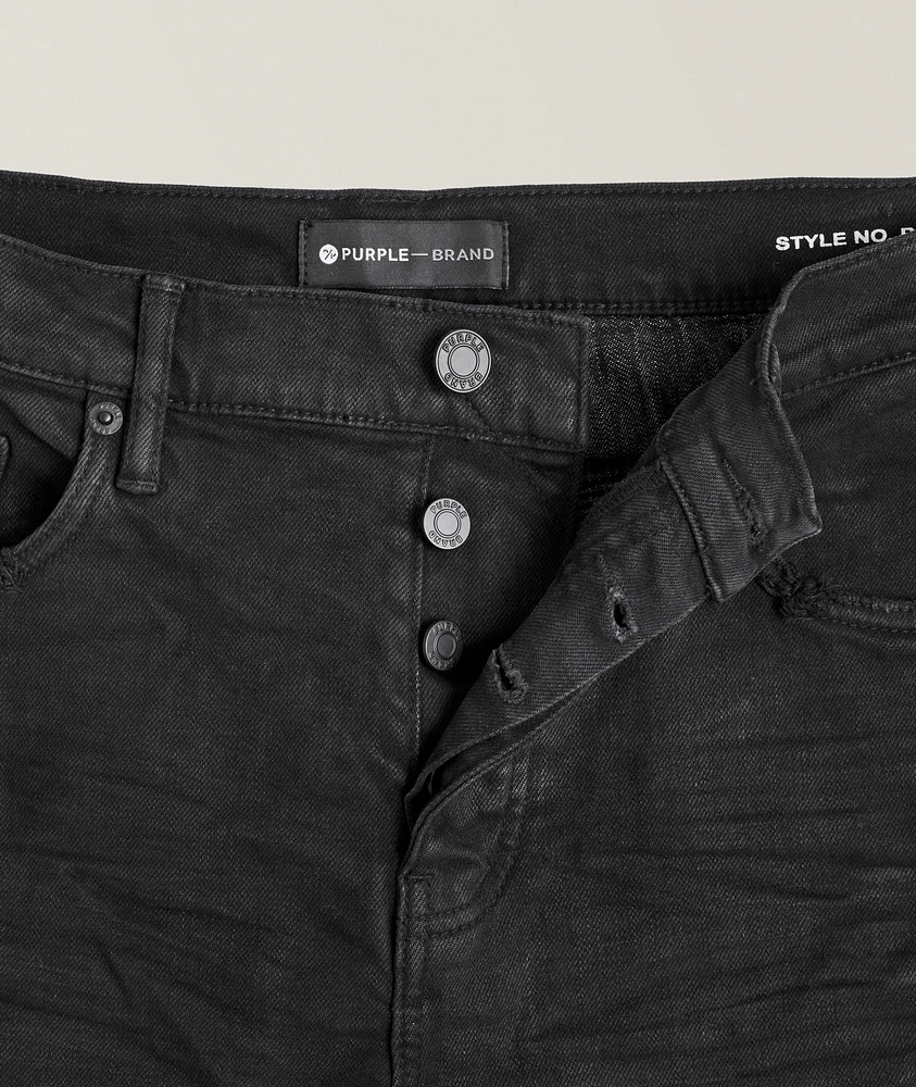 P001 Stretch-Cotton Oil 3D Resin Jeans