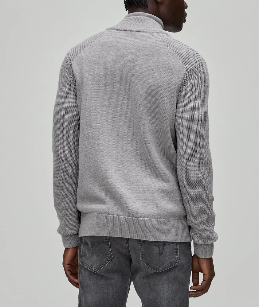 Wool-Blend Full-Zip Sweater