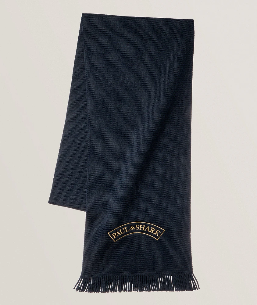 Embroidered Virgin Wool Scarf