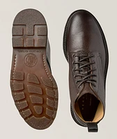 Pebbled Leather Lace-Up Boots