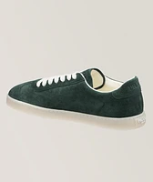 Triangle Logo Suede-Leather Sneakers