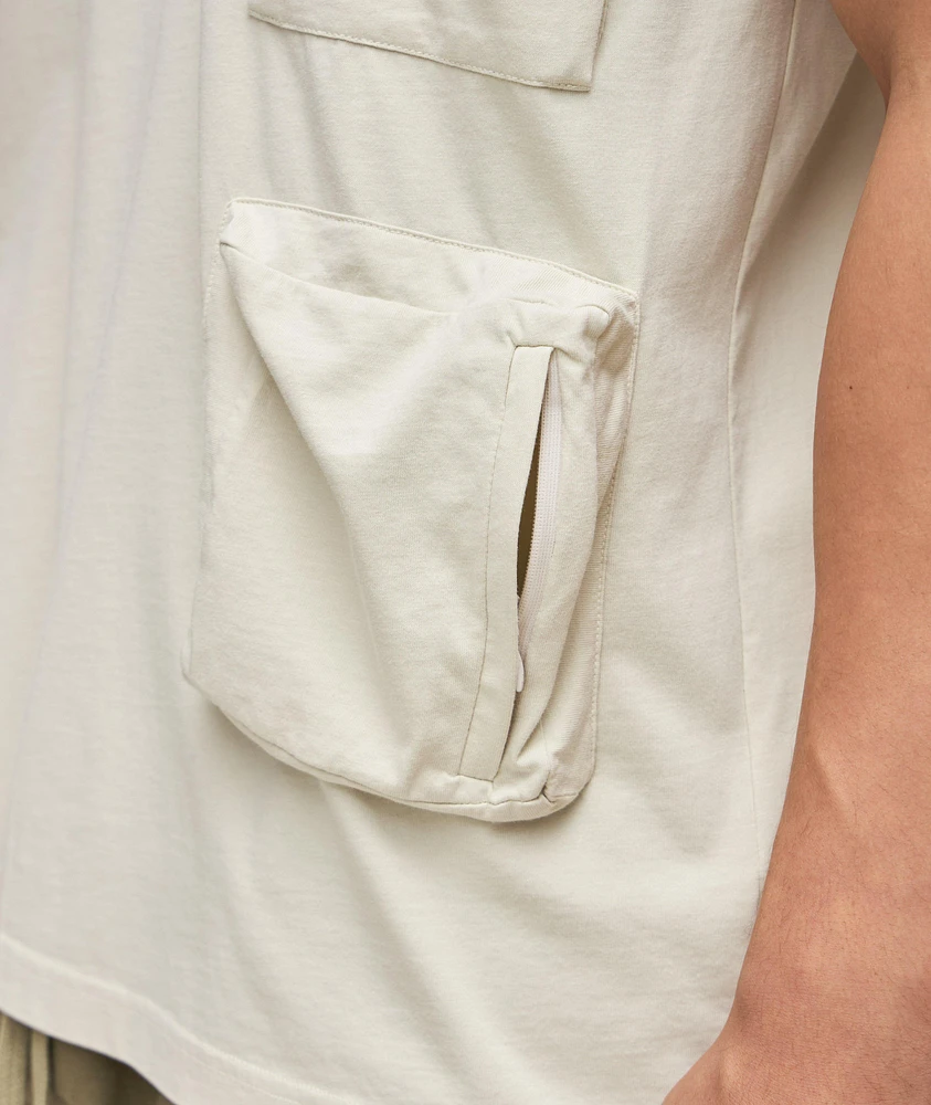 Multi-Pocket Utility Cotton T-Shirt