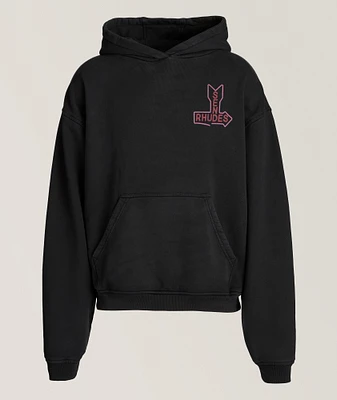 Graphic Print Cotton Hooded Sweater