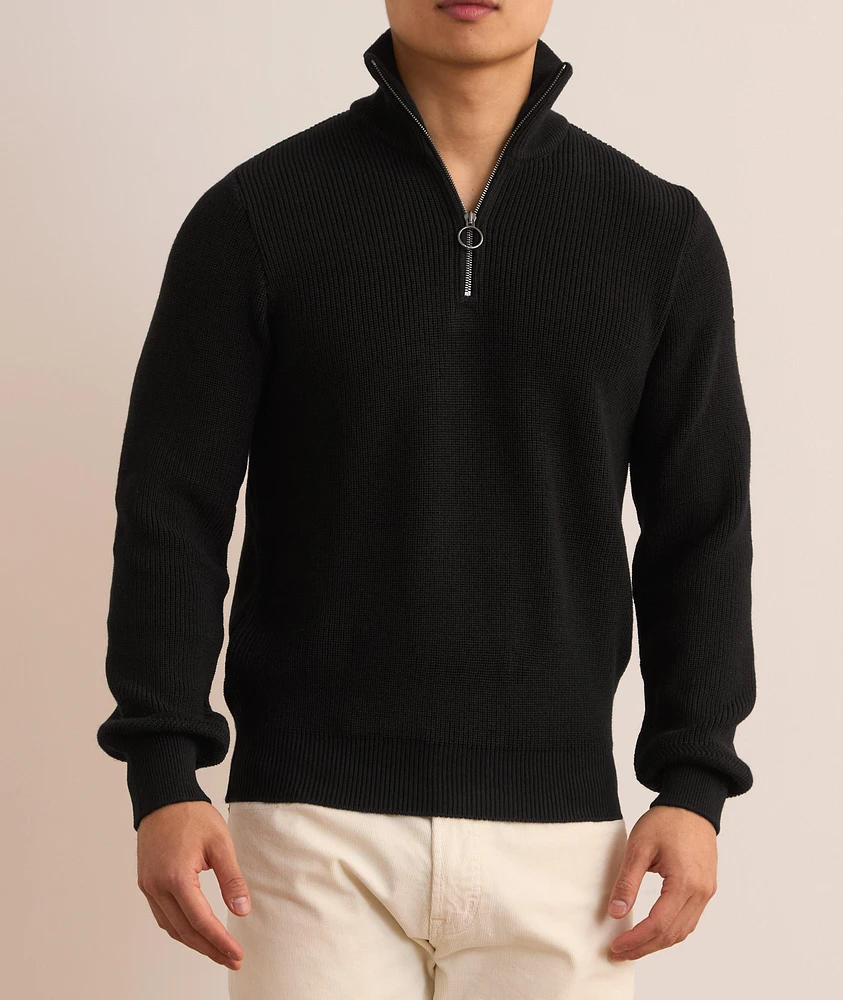 Wool-Blend Quarter-Zip Sweater