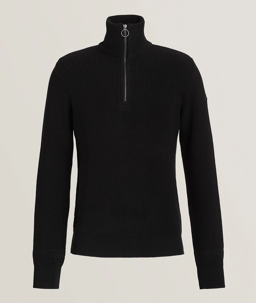 Wool-Blend Quarter-Zip Sweater