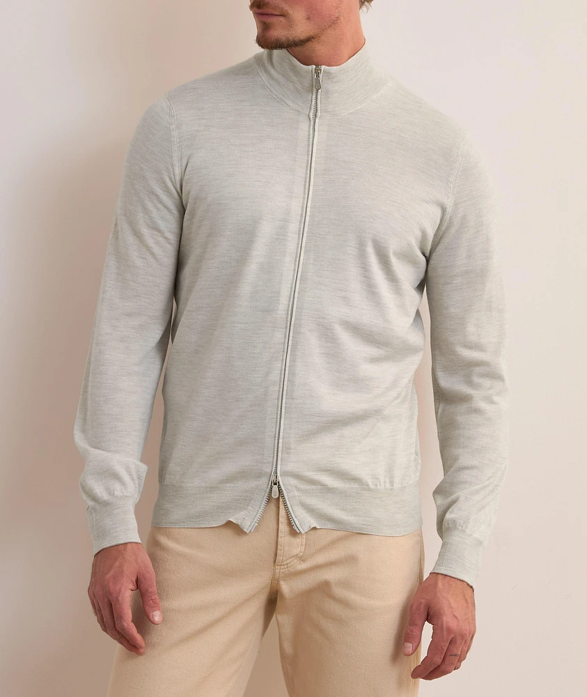 Wool-Cashmere Full-Zip Sweater