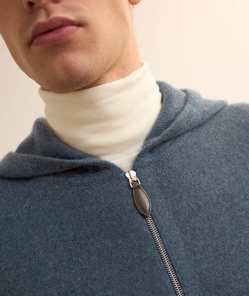 Full-Zip Cashmere Hooded Sweater