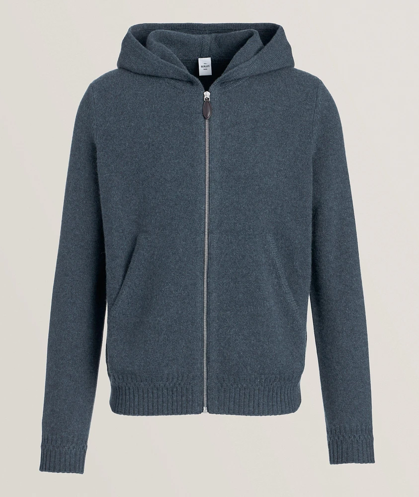 Full-Zip Cashmere Hooded Sweater