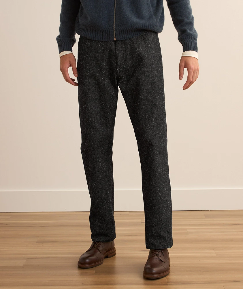 Straight-Fit Cotton-Silk Denim Jeans