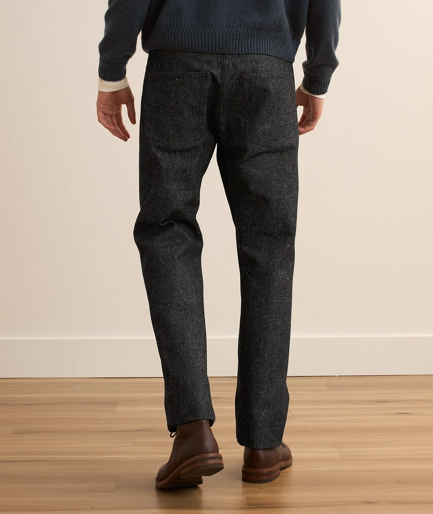 Straight-Fit Cotton-Silk Denim Jeans