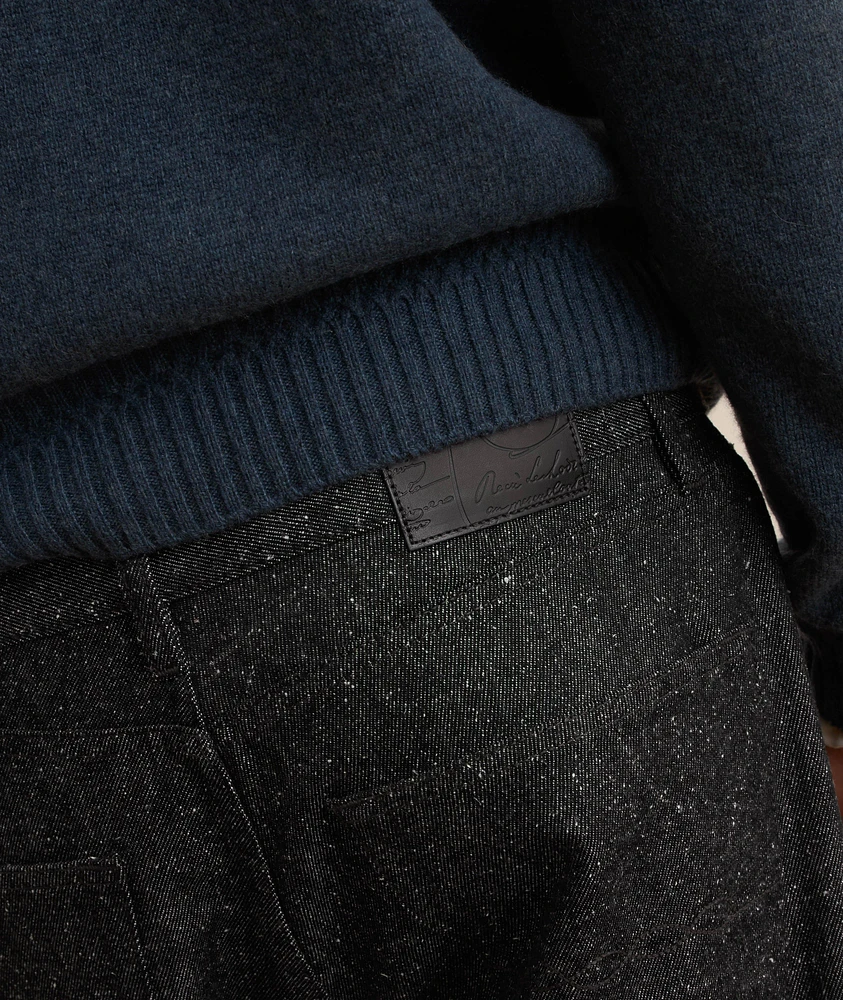 Straight-Fit Cotton-Silk Denim Jeans