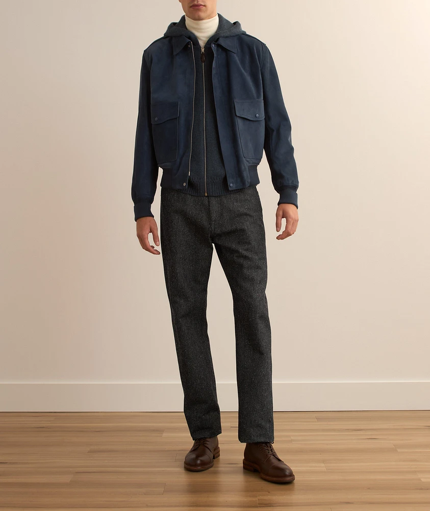 Straight-Fit Cotton-Silk Denim Jeans