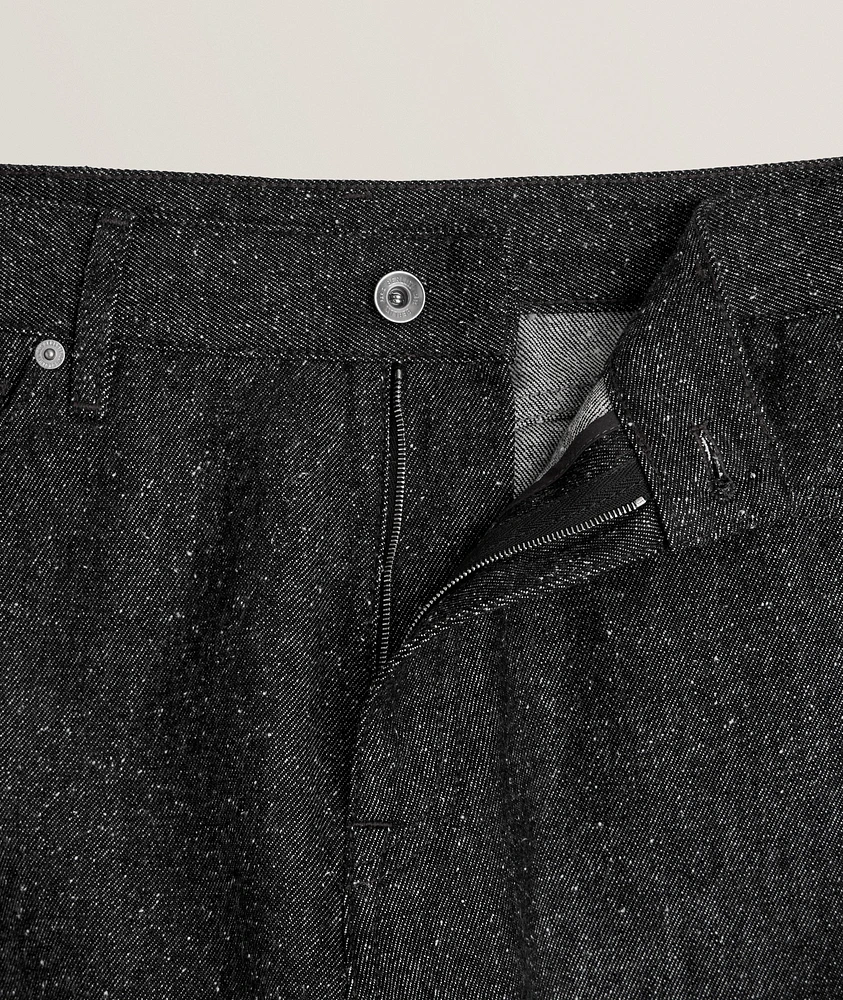 Straight-Fit Cotton-Silk Denim Jeans