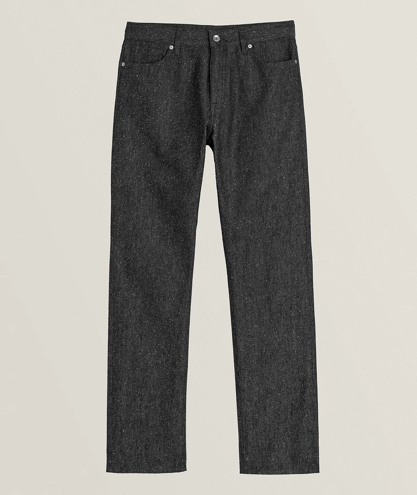 Straight-Fit Cotton-Silk Denim Jeans