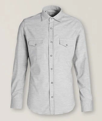 Mélange Cotton Western Shirt