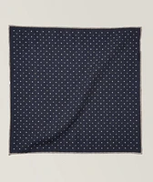 Polka Dot Wool-Cotton Pocket Square