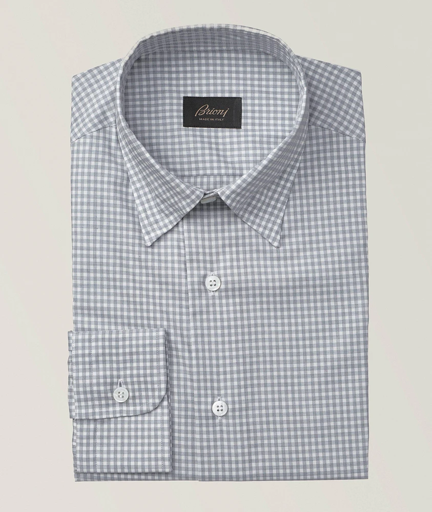 Hidden Micro-Check Cotton Flannel Shirt